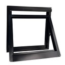 Ver imagem 1 de Janela Vitrô sem Vidro Maxim-Ar 50x50 Alumínio Preto 7cm Batente Banheiro Luxo