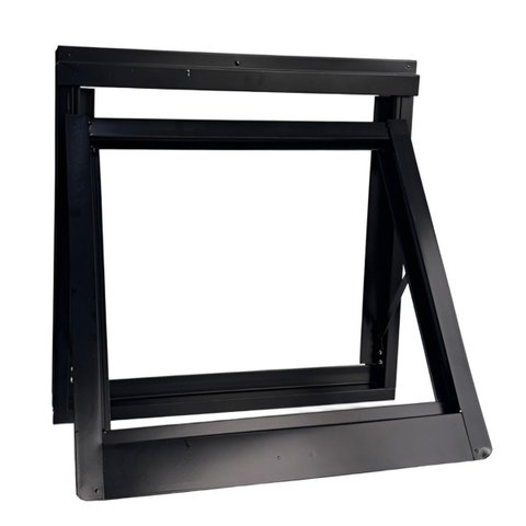 Janela Vitrô sem Vidro Maxim-Ar 50x50 Alumínio Preto 7cm Batente Banheiro Luxo