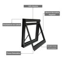 Ver imagem 4 de Janela Vitrô sem Vidro Maxim-Ar 50x50 Alumínio Preto 7cm Batente Banheiro Luxo