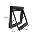Ver imagem 5 de Janela Vitrô sem Vidro Maxim-Ar 50x50 Alumínio Preto 7cm Batente Banheiro Luxo