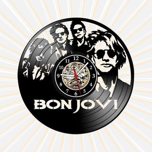Relógio Parede Bon Jovi Bandas Rock 70 80 90 Disco Vinil Lp - 1
