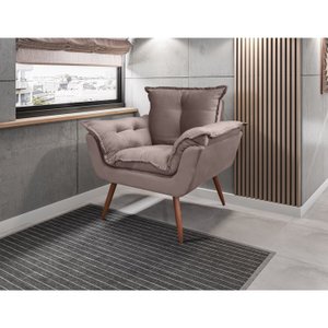 Poltrona Decorativa Grande Veludo Opala Rr Divano