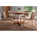 Ver imagem 1 de Conjunto: Mesa de Cozinha Átria 1593 Aço C/ Tampo Madeirado 90x90cm e 4 Cadeiras Soft Rose/freij