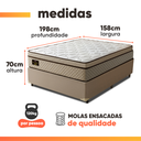Ver imagem 4 de Cama Box Desmontável Colchão Queen Gazin Inglaterra Premium Molas Ensacadas Euro Pillow