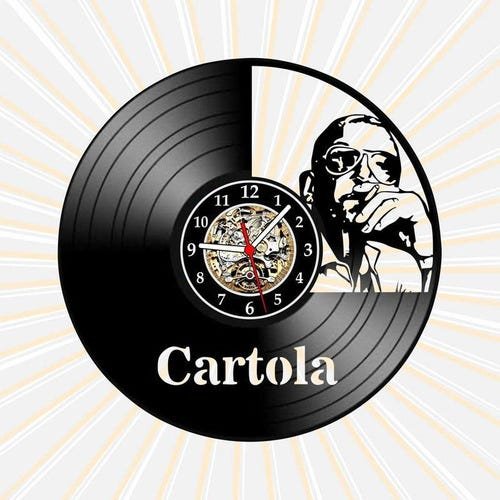 Relógio Parede Cartola Mpb Vinil Lp Decoração Retrô Vintage - 1