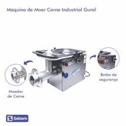 Maquina Moedor Picador Carne Industrial Grande Boca 98 Gural - 2