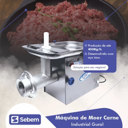 Maquina Moedor Picador Carne Industrial Grande Boca 98 Gural - 3
