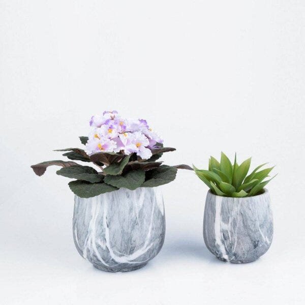 Vaso de Cerâmica All Round Marble 10cm x 10cm Urban - 3