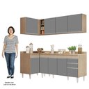 Ver imagem 5 de Armário de Cozinha Modulado de Canto Direito 4 Peças Cp41 Balcão com Tampo Castanho/cinza - Lumil Lu