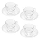 Ver imagem 1 de Cj 4 Xícaras P/Café C/Pires Cristal Pearl Bolinha Transparente 80ml Wolff