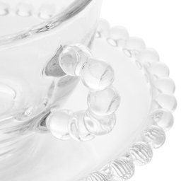 Cj 4 Xícaras P/chá C/pires Cristal Pearl Bolinha Transparente 180ml Wolff - 3