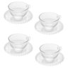 Cj 4 Xícaras P/chá C/pires Cristal Pearl Bolinha Transparente 180ml Wolff - 1