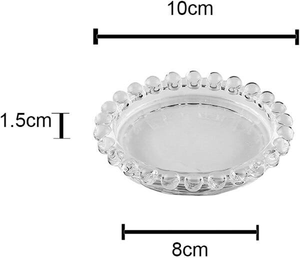 Conjunto 4 Pratos de Cristal Pearl 10 cm - 4