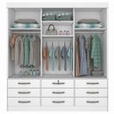 Ver imagem 3 de Guarda Roupa Chicago 3 Portas 9 Gavetas Com Espelho e Pés Tcil:Branco