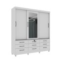 Ver imagem 1 de Guarda Roupa Chicago 3 Portas 9 Gavetas Com Espelho e Pés Tcil:Branco