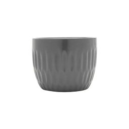 VASO CER&Acirc;MICA EMBOSSED GROOVE CINZA 12,2 X 12,2 X 9,7 CM - 1