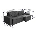 Ver imagem 3 de Sofá Cama Retrátil Reclinável 2,30m Bangkok Suede Velut Cinza Molas no Assento - King House