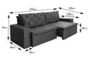 Ver imagem 3 de Sofá Cama Retrátil Reclinável 2,30m Bangkok Suede Velut Cinza Molas no Assento - King House