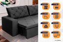 Ver imagem 4 de Sofá Cama Retrátil Reclinável 2,30m Bangkok Suede Velut Cinza Molas no Assento - King House