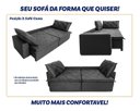 Ver imagem 6 de Sofá Cama Retrátil Reclinável 2,30m Bangkok Suede Velut Cinza Molas no Assento - King House