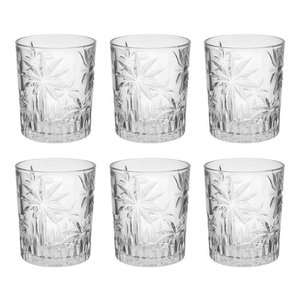 6 Copos Baixos Cristal Palm Tree 340ml Transparente