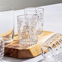 6 Copos Baixos Cristal Palm Tree 340ml Transparente - 2