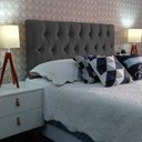 Ver imagem 1 de Cabeceira Cama Solteiro Capitonê Luna Suede Cinza 60 Rbl
