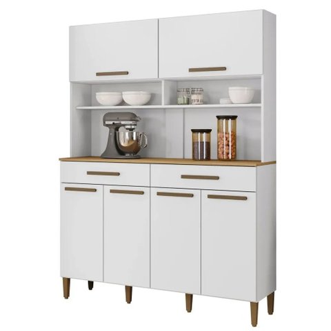 Kit Cozinha Itália 6 Portas e 2 Gavetas Arte Móveis:branco