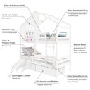 Ver imagem 4 de Beliche Casinha com Janela com 02 Gavetas Kit Escada/escorregador e Grade de Proteção Madeira Maci