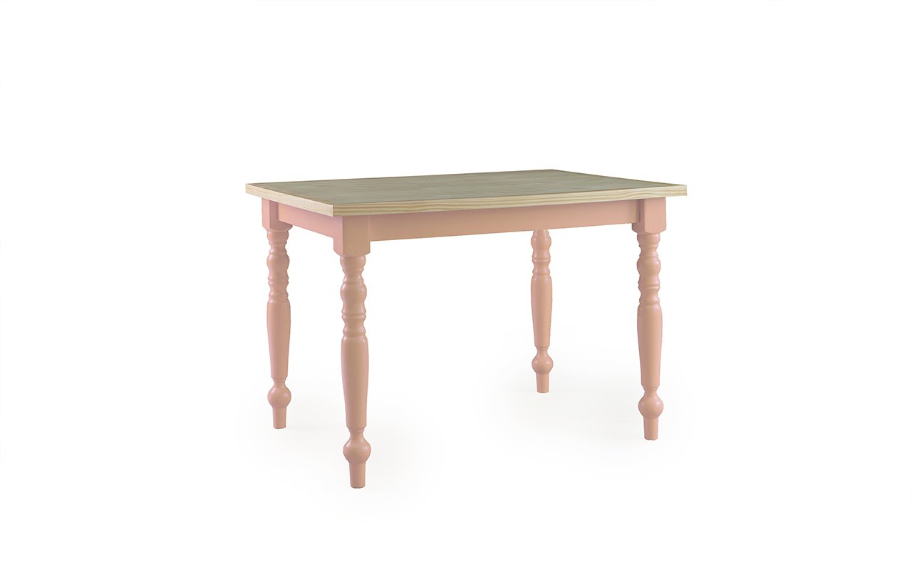 MESA DE MADEIRA RÚSTICA CAMPESINA TAMPO NATURAL PÉS LACA ROSA BEBÊ ...