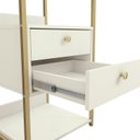 Ver imagem 7 de Armário para Escritório Multiuso Estrutura Metálica 2 Gavetas e 5 Prateleiras Indústrial Branco/Of White/Dourado