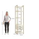 Ver imagem 6 de Armário para Escritório Multiuso Estrutura Metálica 2 Gavetas e 5 Prateleiras Indústrial Branco/Of White/Dourado