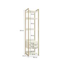 Ver imagem 3 de Armário para Escritório Multiuso Estrutura Metálica 2 Gavetas e 5 Prateleiras Indústrial Branco/Of White/Dourado