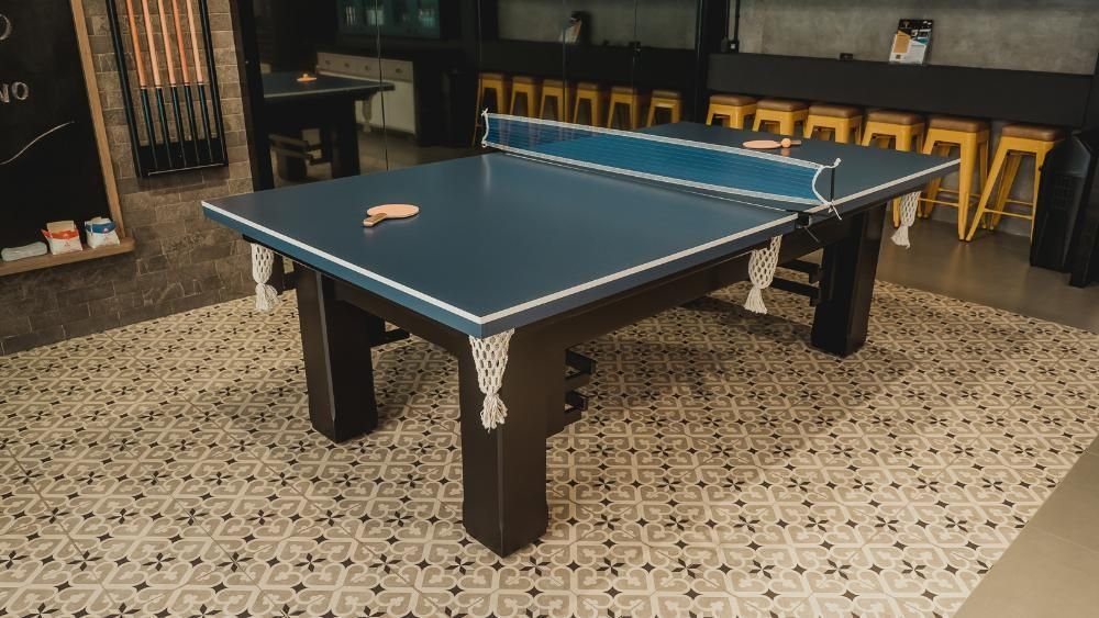 Mesa de Sinuca e Ping Pong - 2,34x1,34 - Azul Petróleo