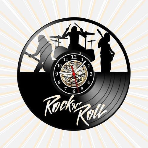Relógio Parede Bandas Rock N Roll Musica Vinil Retrô Vintage - 1