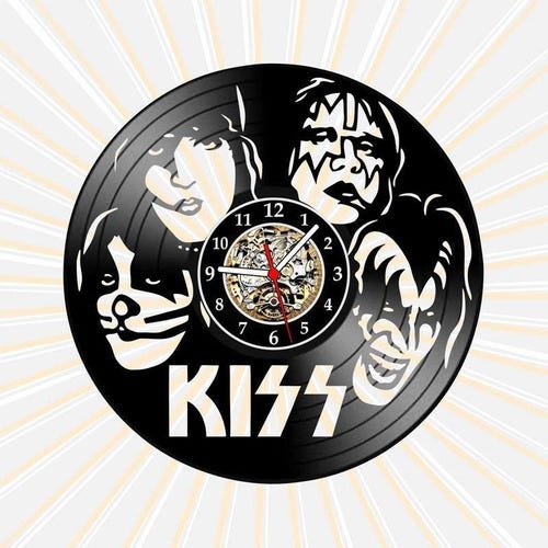 Relógio Parede Kiss Bandas Rock Musica Vinil Lp Decoração - 1