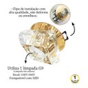 Ver imagem 4 de 5 Spot Iluminação Cristal Base Dourada Embutir Quarto Sala Bet11