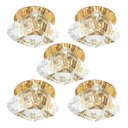 Ver imagem 1 de 5 Spot Iluminação Cristal Base Dourada Embutir Quarto Sala Bet11