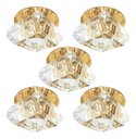 Ver imagem 1 de 5 Spot Iluminação Cristal Base Dourada Embutir Quarto Sala Bet11