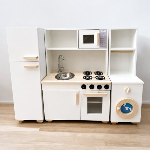 Cozinha Infantil Completa com Lavanderia Branco