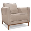 Ver imagem 5 de Kit 2 Poltronas e Sofá Living 2 Lugares 1,70m Vega Linho Areia Pés Castanho - Pallazio