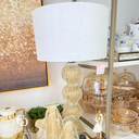 Ver imagem 4 de Abajur De Cristal Murano Versailles Com Cúpula 40Cm - Base Translucida Com Ouro 24K