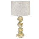 Ver imagem 1 de Abajur De Cristal Murano Versailles Com Cúpula 40Cm - Base Translucida Com Ouro 24K