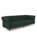 Ver imagem 2 de Sofá Living Sala de Estar Stanford Chesterfield 3 Lugares 240cm Pés de Madeira Couro Verde G58 - Gra