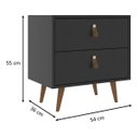 Ver imagem 3 de Mesa de Cabeceira para Quarto Multiuso 1 Gaveta Preto Carvalho