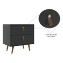 Ver imagem 4 de Mesa de Cabeceira para Quarto Multiuso 1 Gaveta Preto Carvalho