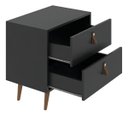 Ver imagem 3 de Mesa de Cabeceira 1 Gaveta Preto/Carvalho - J Carvalho