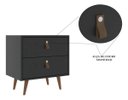 Ver imagem 4 de Mesa de Cabeceira 1 Gaveta Preto/Carvalho - J Carvalho