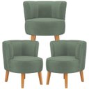 Ver imagem 1 de Kit 3 Poltronas Estofada Moderna para Recepção de Escritório Tecido Veludo Macia Ergonômica