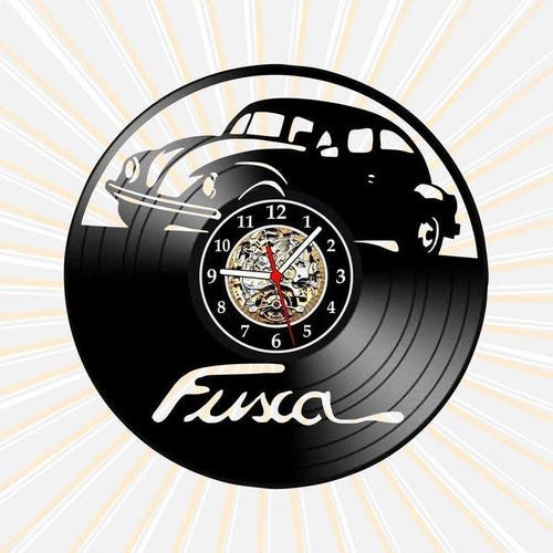 Relógio Parede Fusca Carros Antigos Vinil Lp Decoração Retrô - 1